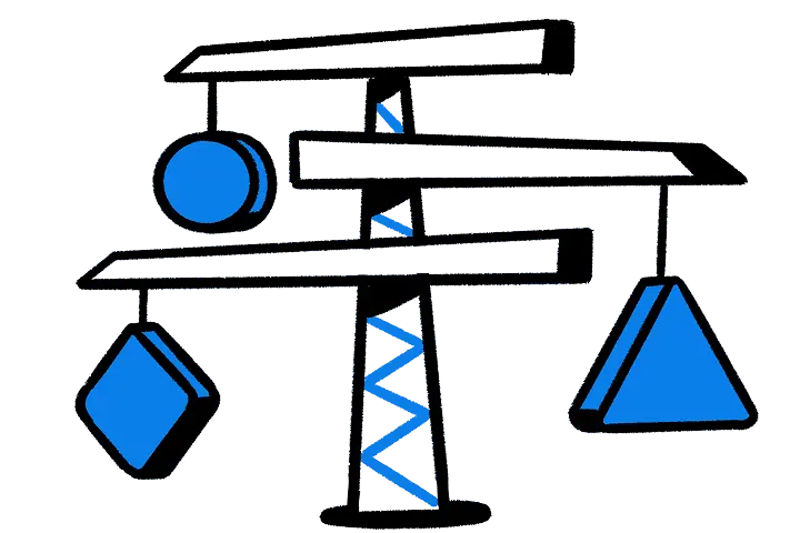 Spot Illustration: Scaffolding - Blue