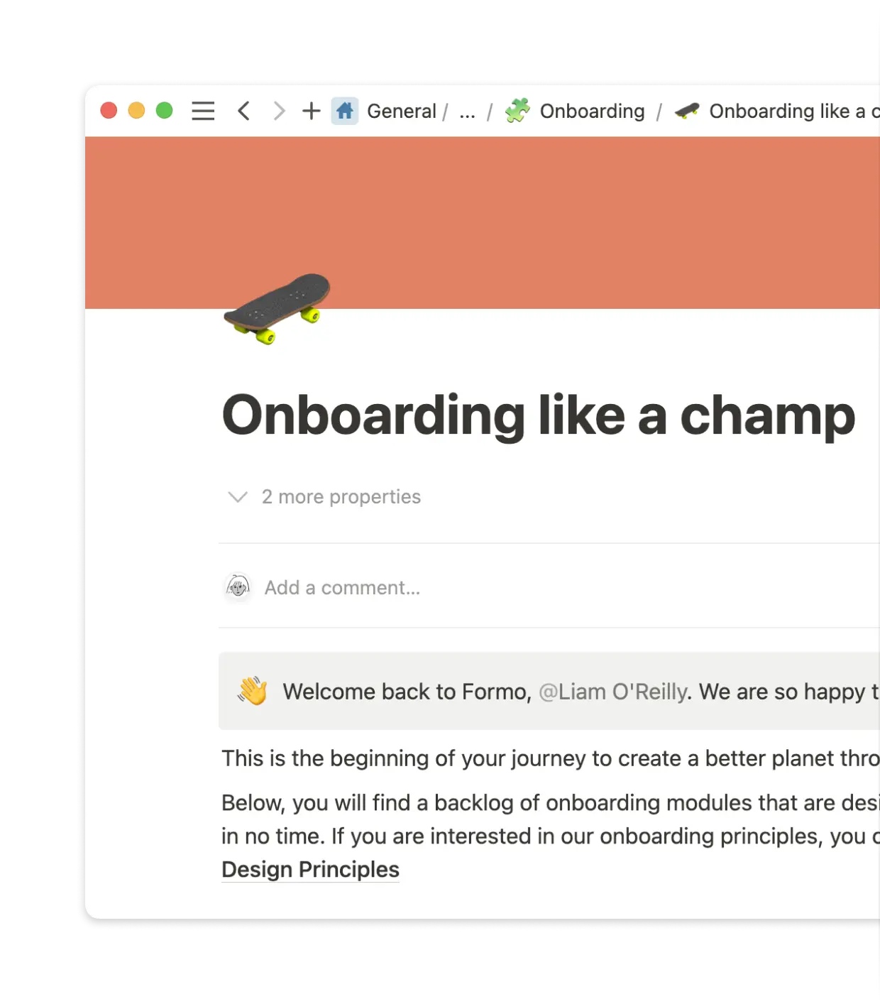 Formo uses a high-level onboarding process for each team that familiarizes employees with procedures, how to use a kanban board, and introduces them to databases.