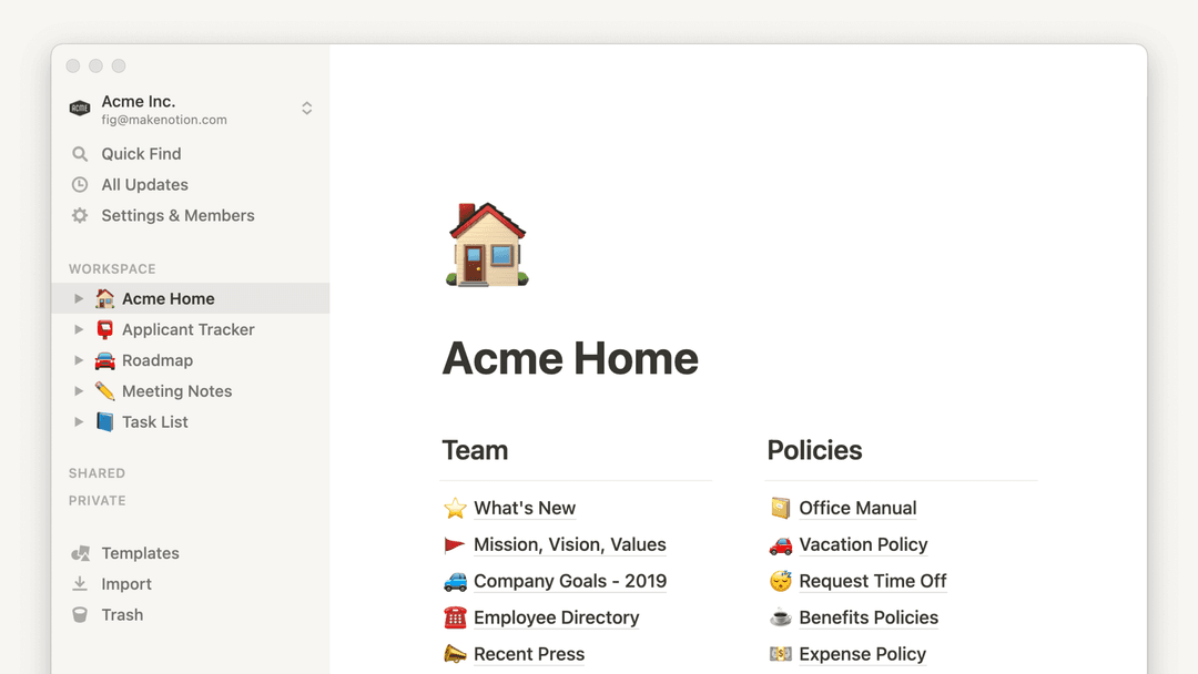 L’application de bureau Notion