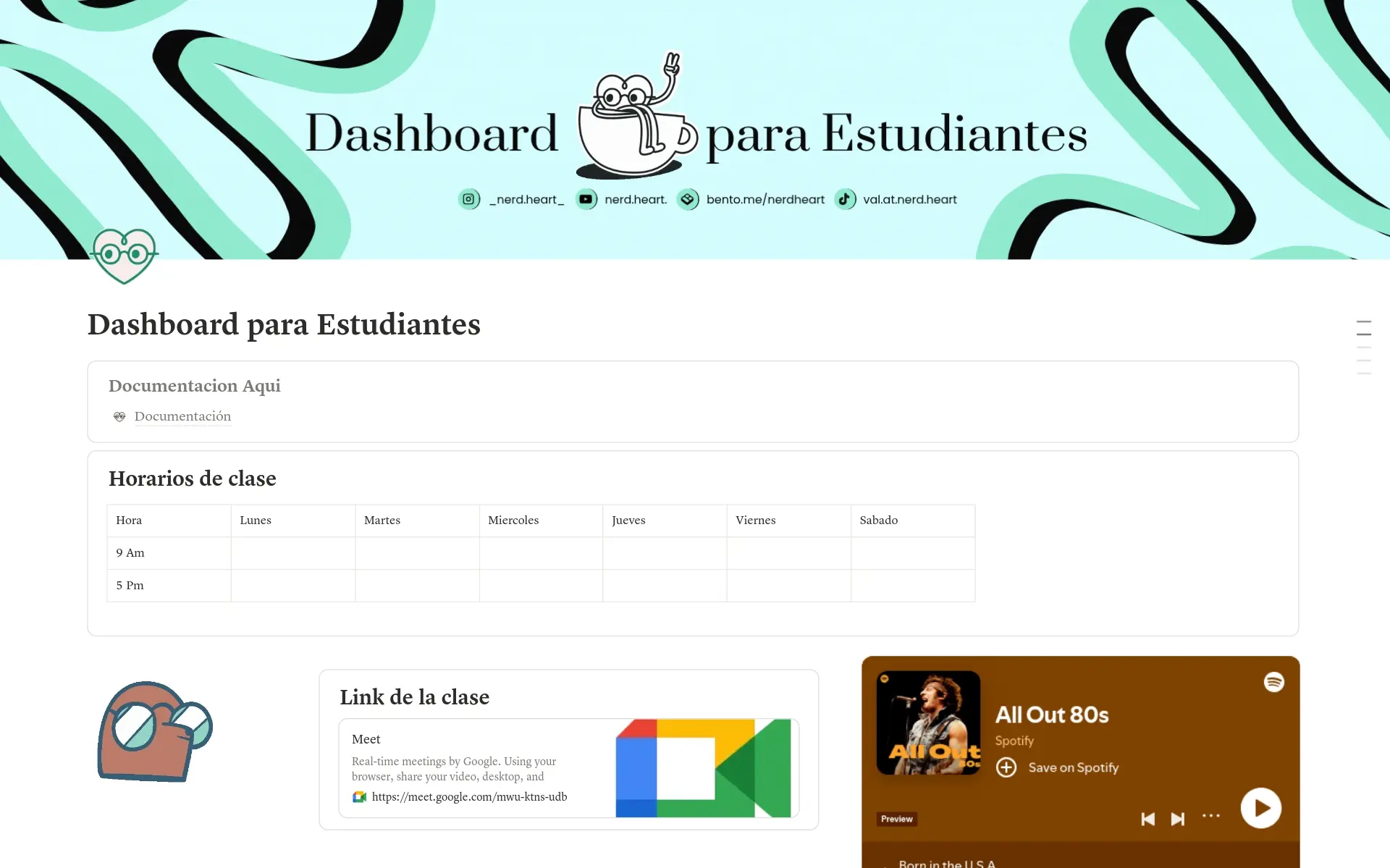 Captura de pantalla de la colección Un panel de control para cada necesidad de Notion